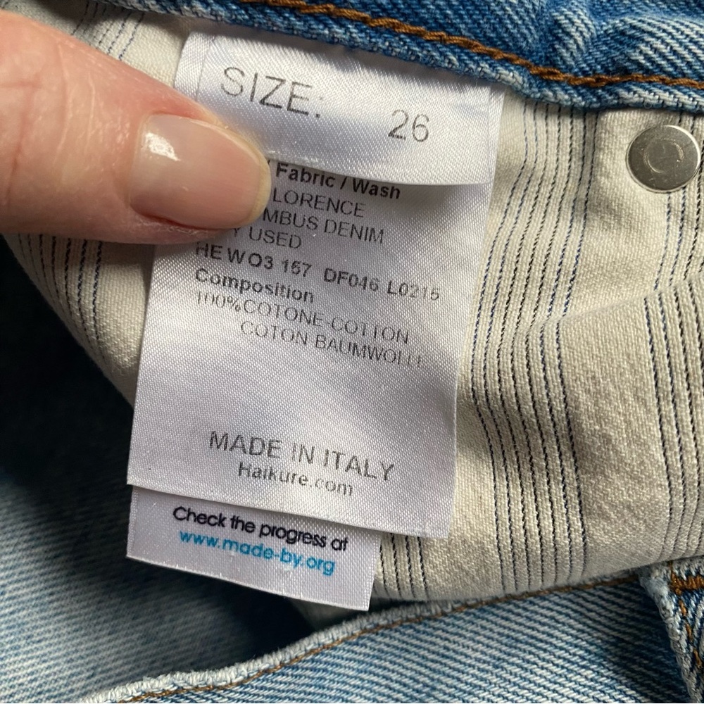 Haikure Women’s New Florence Columbus Cropped High Rise Denim Jeans Size 26 X 24 - Picture 6 of 14